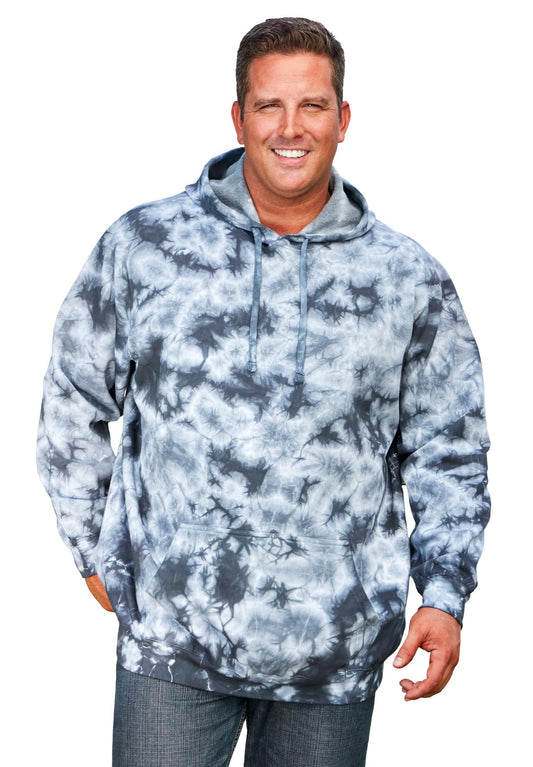KingSize Men's Big & Tall Fleece Pullover Hoodie - 8XL, Steel Marble