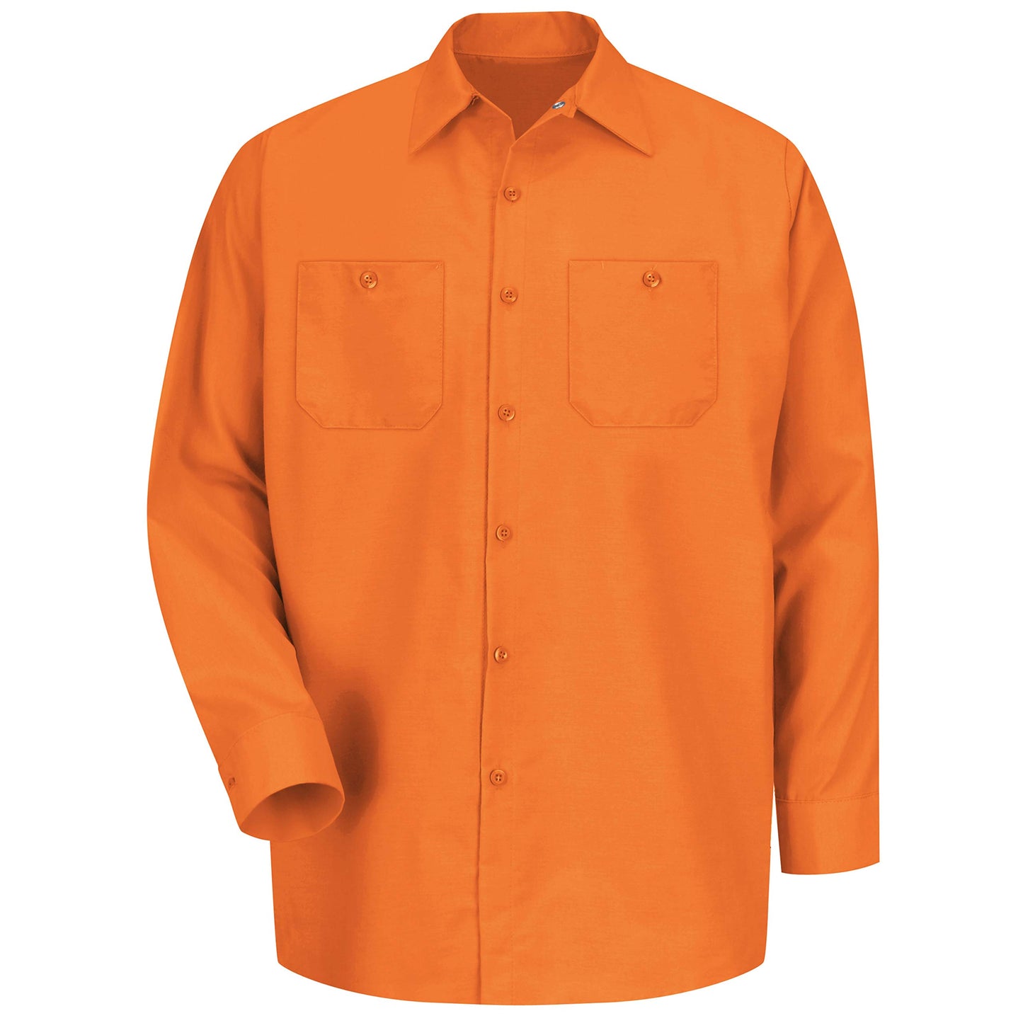 Red Kap Men's Size Industrial Work Shirt, Regular Fit, Long Sleeve, Orange, X-Large/Tall