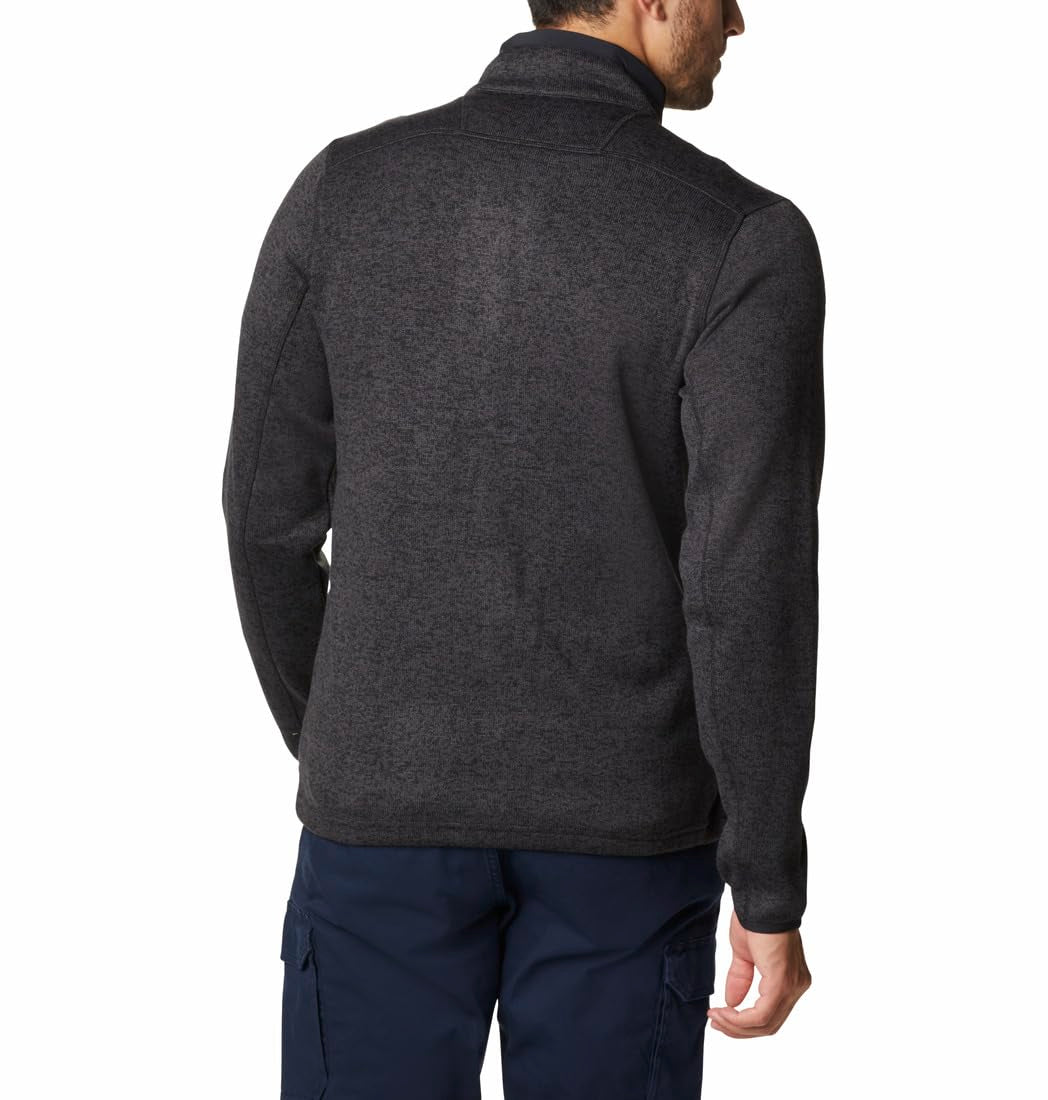 Columbia Men's Big & Tall Sweater Weather Full Zip, Black Heather, 3X Tall