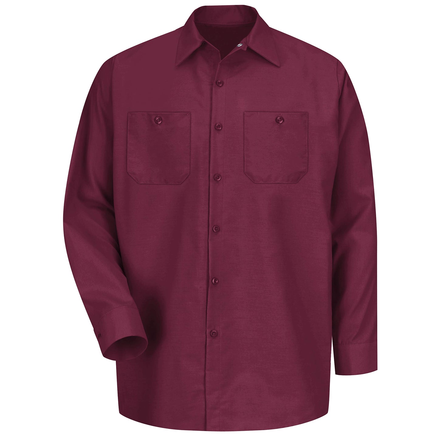 Red Kap mens Industrial Shirt, Regular Fit, Long Sleeve Work Utility Button Down Shirt, Burgundy, Large Tall US