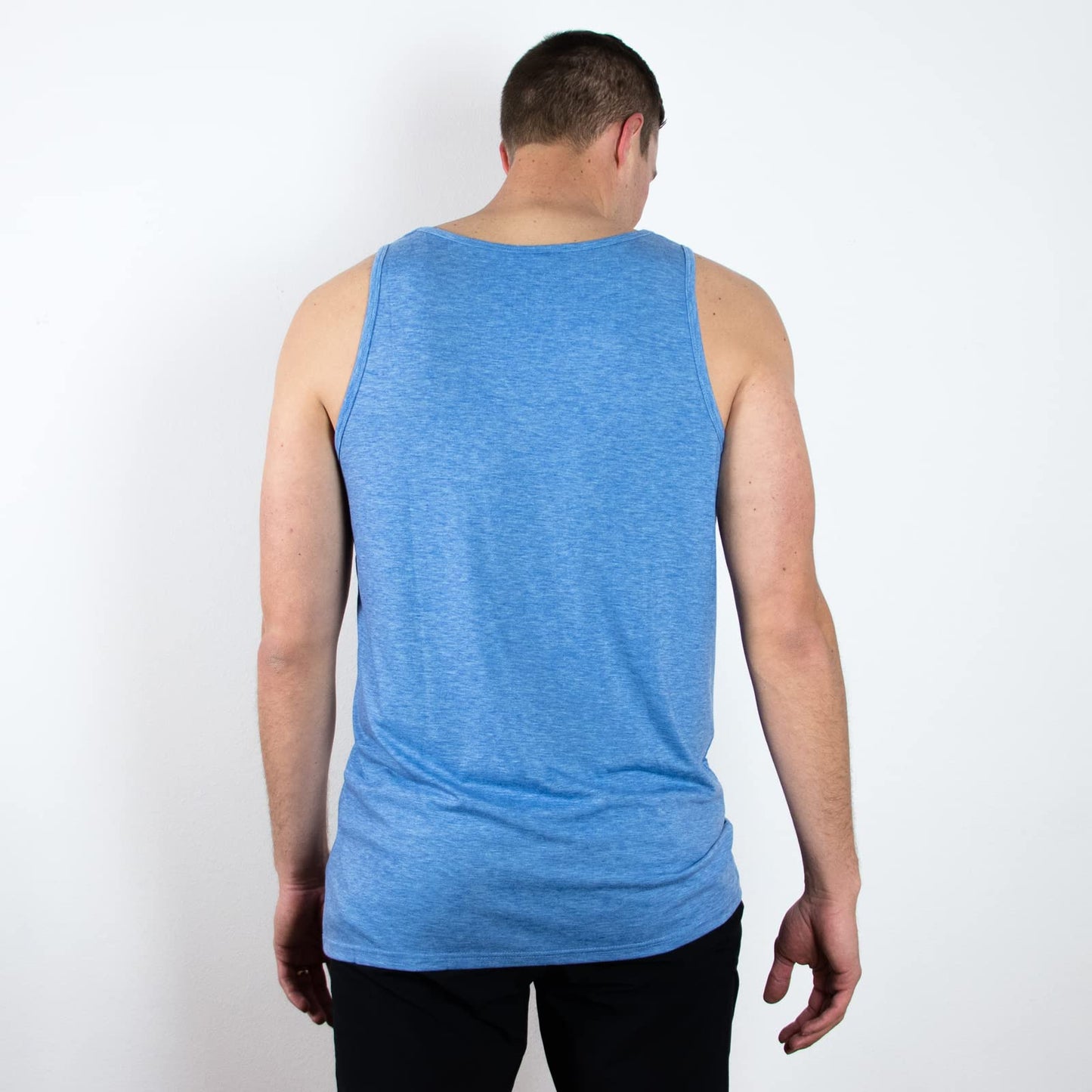 Men's Tall Slim-Fit Orginal Tank Top Shirt, Soft Polyester Blend Long Tee (Tall, X-Large, Dark Blue)