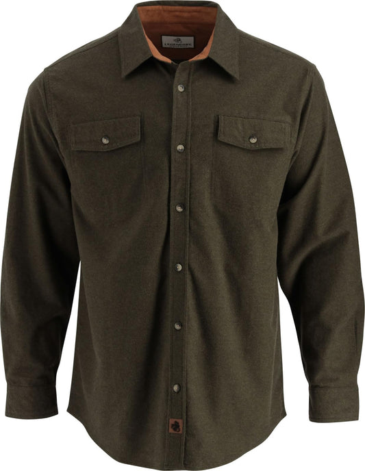 Legendary Whitetails Men's Big & Tall Flannel Shirt Long Sleeve Button Down Relaxed Fit, Army Heather