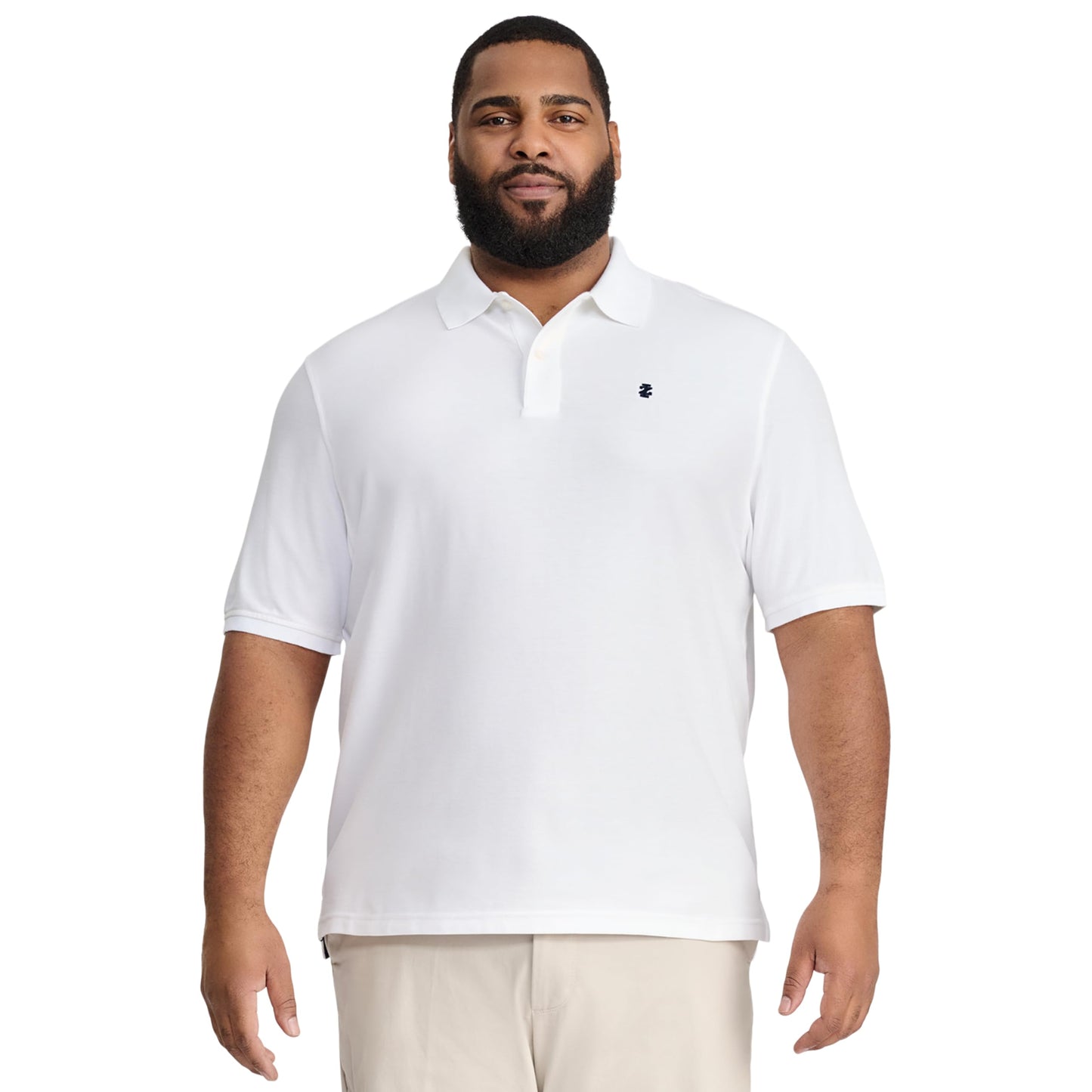 IZOD Men’s Big-and-Tall Advantage Performance Short-Sleeve Solid Polo Shirt, Bright White, 5X-Large