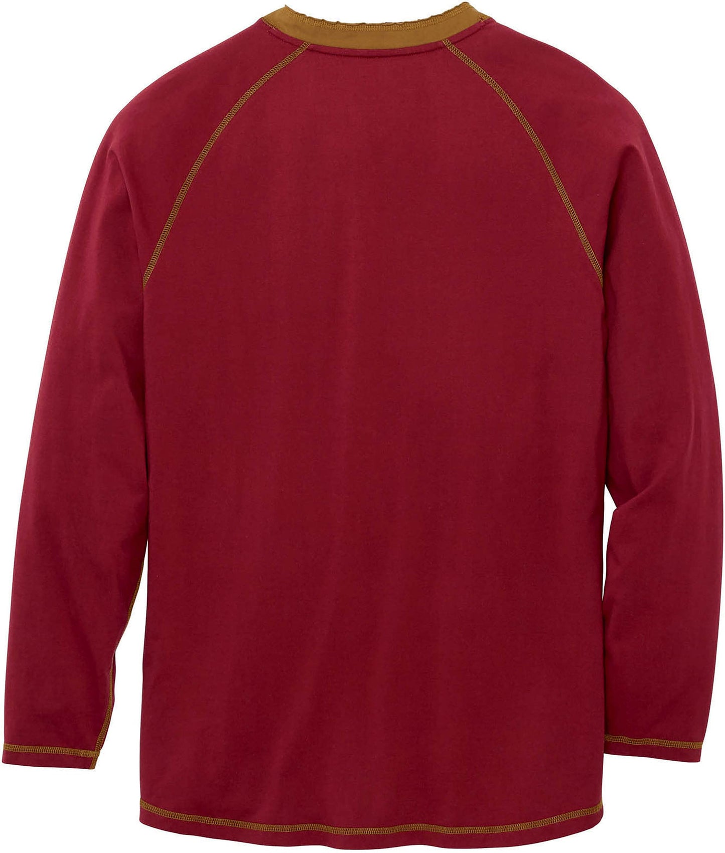 Legendary Whitetails Men's Size Recluse Henley Long Sleeve Brushed Cotton Shirt, Brick, XX-Large Tall