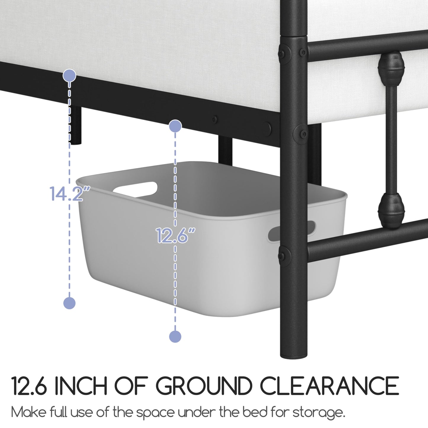 Yaheetech Classic Metal Platform Bed Frame Mattress Foundation with Victorian Style Iron-Art Headboard/Footboard/Under Bed Storage/No Box Spring Needed/California King Size Black