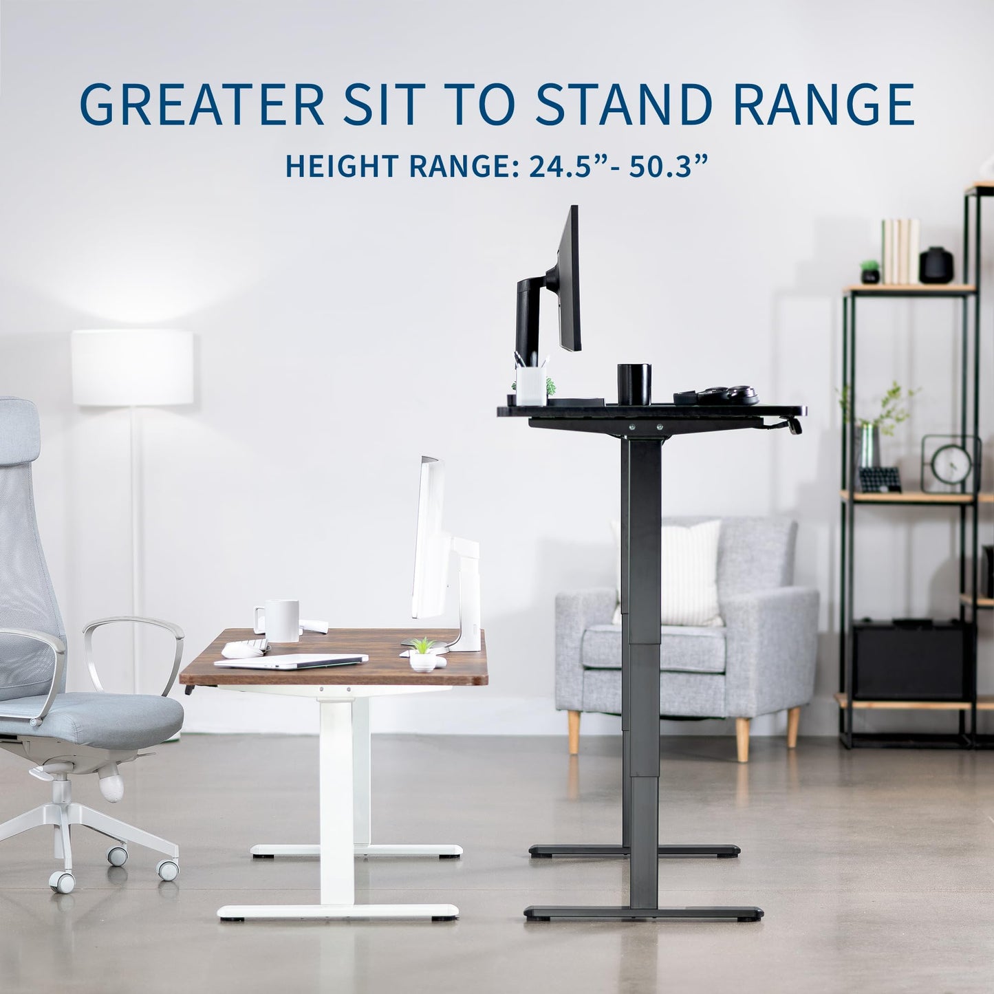 VIVO Electric 71 x 36 in Dual Motor Rustic Sit Stand Desk, Memory Height Adjustment, 2B Series, Vintage Brown Top Black Frame, DESK-KIT-2B7N-36 - 50.3" Max Height