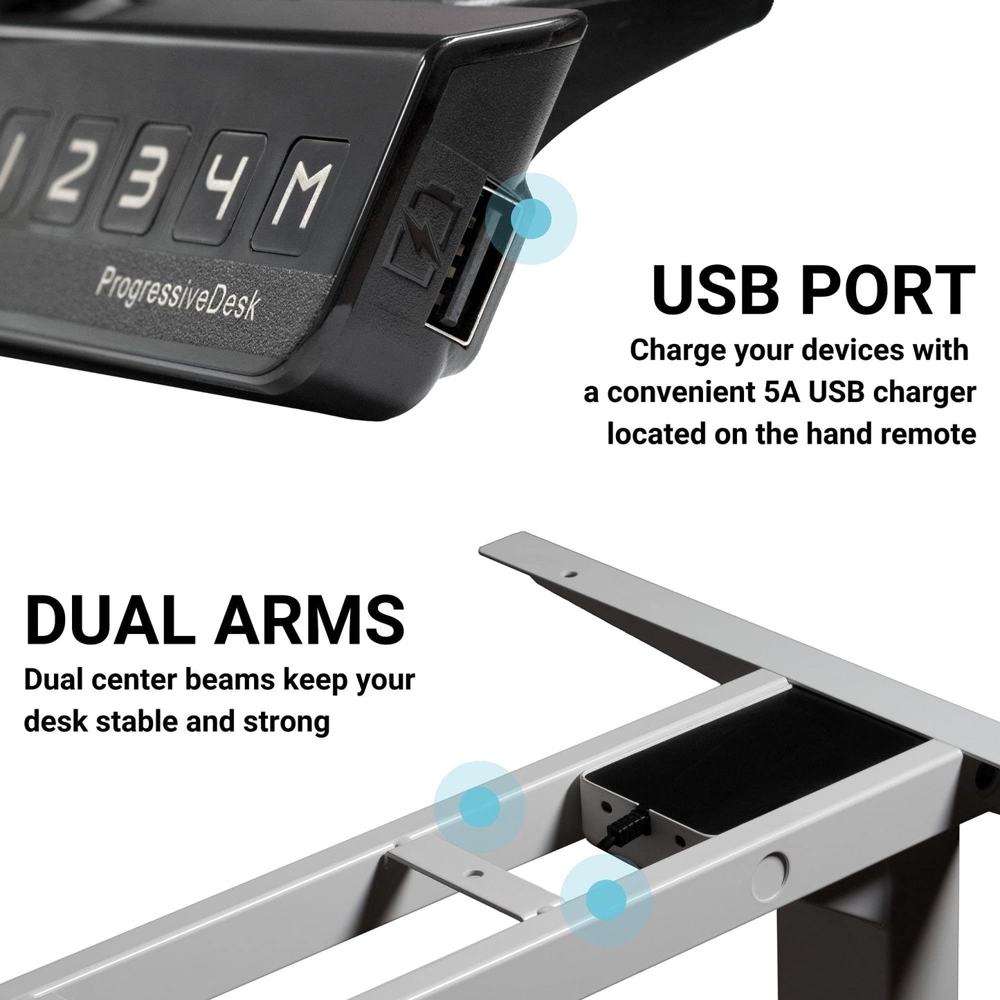 PROGRESSIVE AUTOMATIONS Electric Standing Desk Frame Dual Motor. Adjustable Height and Width, 3 Stages Legs for sit Stand Home Office desks suites Tops from 48" to 73" FLT-02 Black - 49.1" Max Height