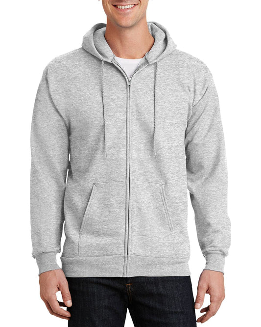 JustBlanks Mens Long Sleeve Hooded Sweatshirt Heavyweight Full-Zip Fleece Hoodie Sweatshirt for Men - Ash - XLT
