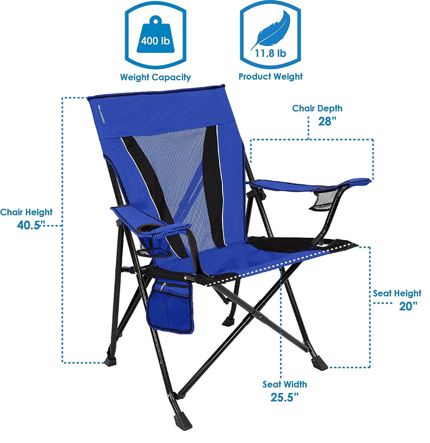 XXL Dual Lock Camping Chair (25.5" seat height)