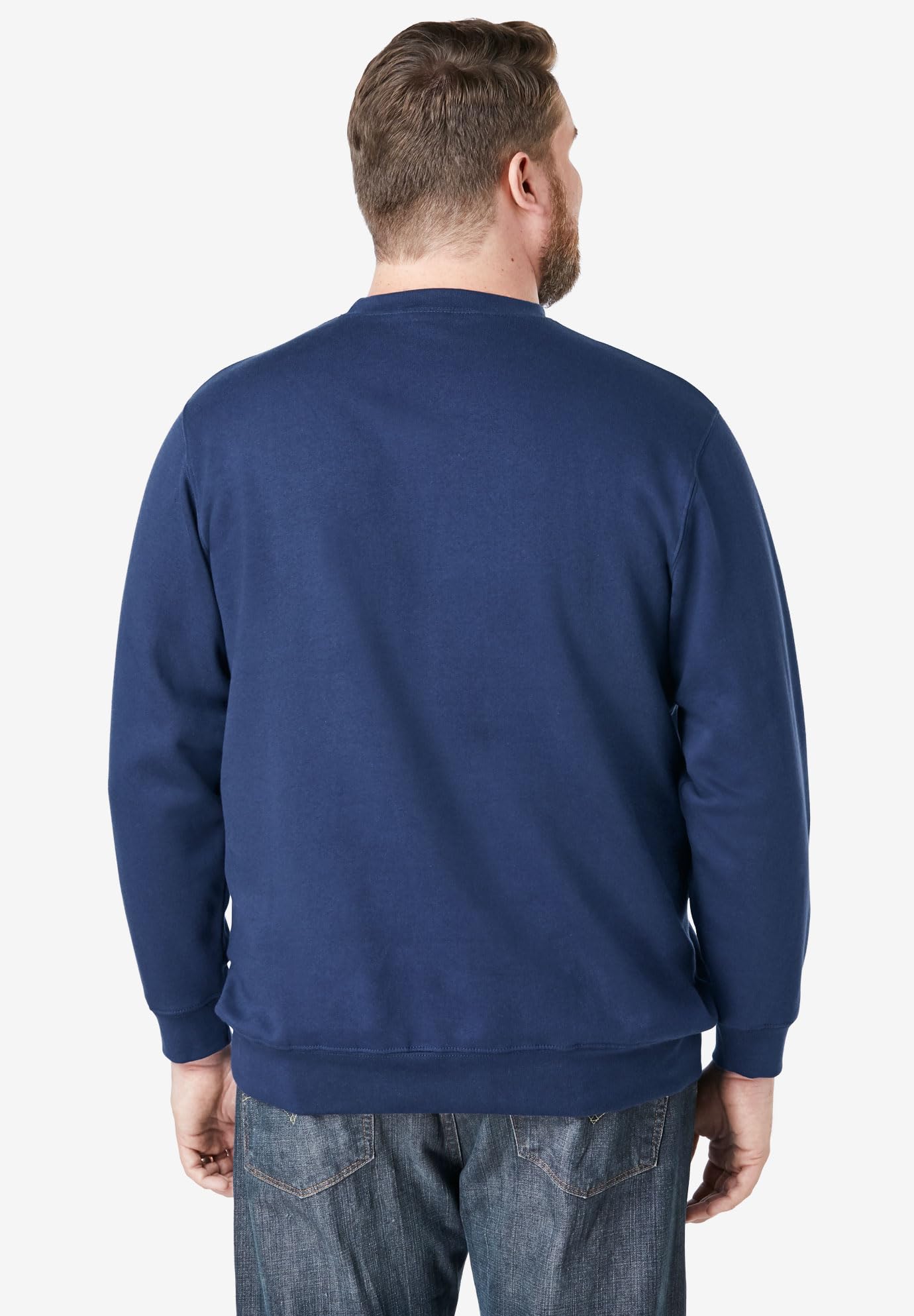 KingSize Men's Big & Tall Fleece Crewneck Sweatshirt - 6XL, Heather Charcoal