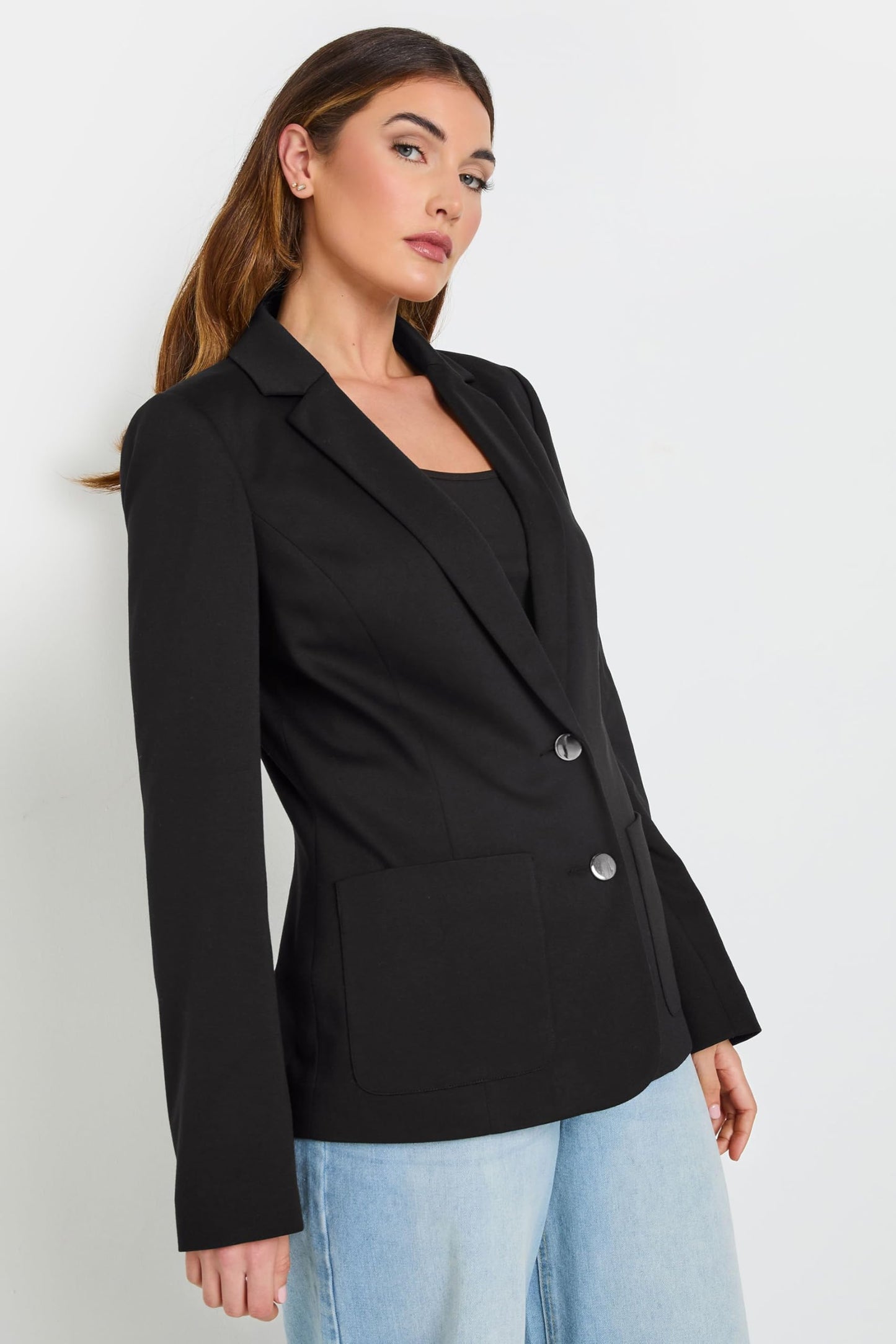 Long Tall Sally LTS Tall Tailored Button Blazer Black 14