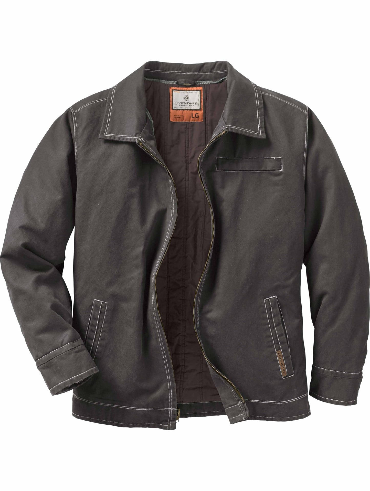 Legendary Whitetails Men's Casual Coat with Hood Waxed Cotton Water Resistant, Tarmac, X-Large Tall