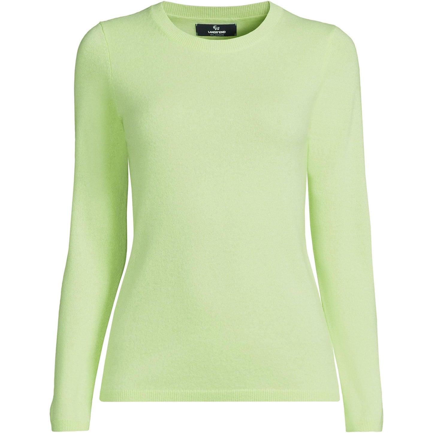 Lands' End Womens Cashmere Sweater Fluorescent Green Tall Medium