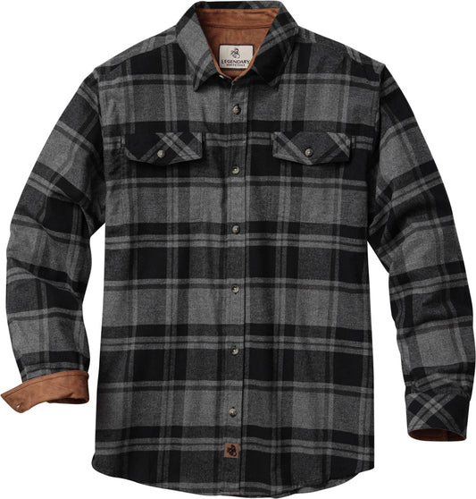 Legendary Whitetails Mens Flannel Shirt Long Sleeve Button Down Relaxed Fit, Fox Hunt Plaid, LT