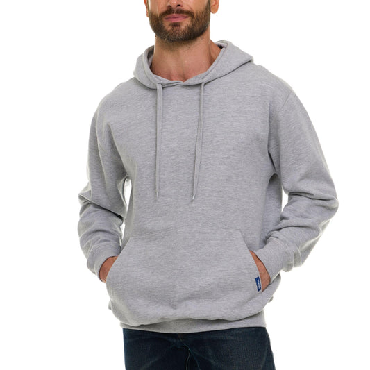 Wrangler Big and Tall Hoodie for Men, Fleece Heavyweight Pullover Sweatshirt, Relaxed Fit Mens Work Hoodies Heather Grey - 2XLT