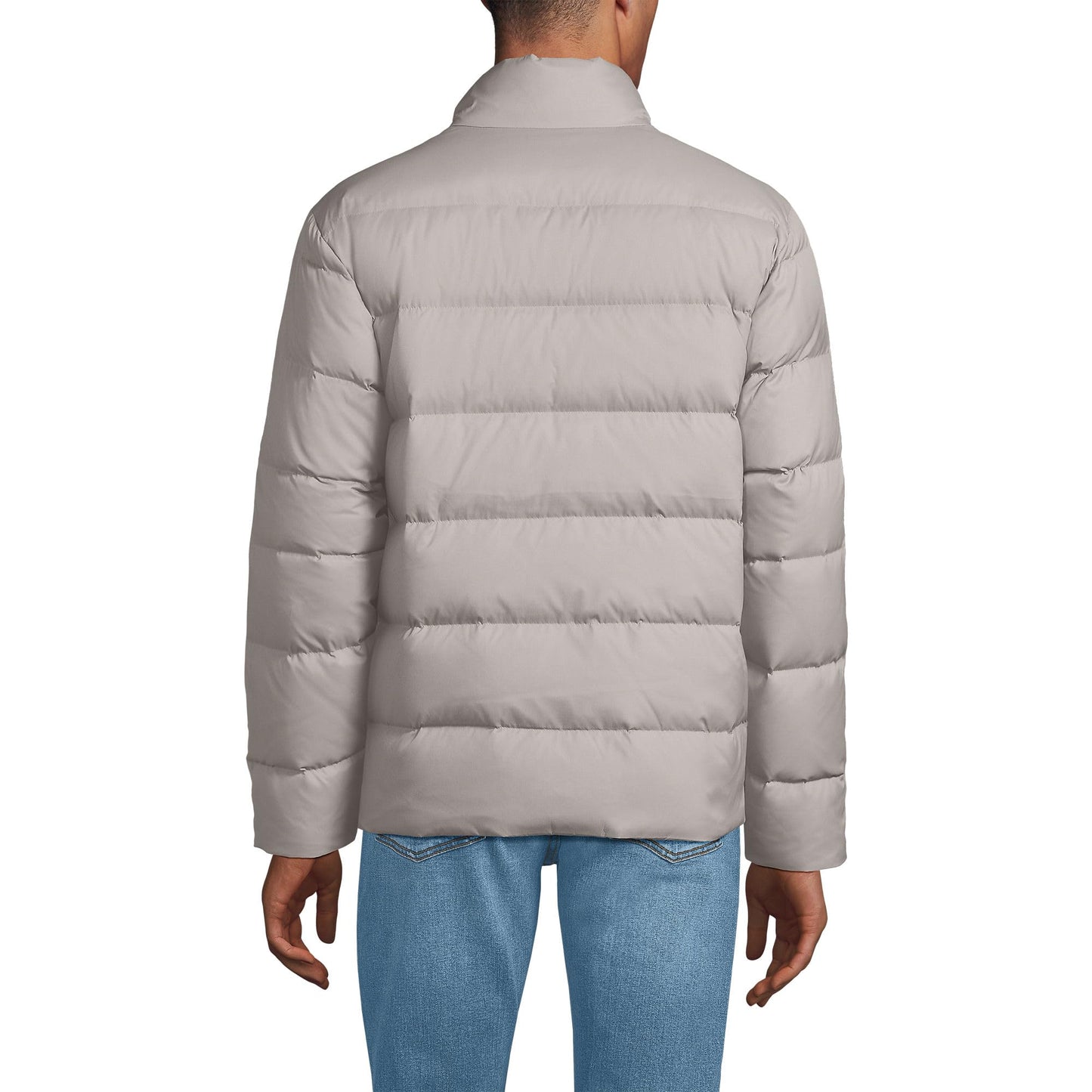Lands' End Men's Tall Max 600 Down Puffer Jacket Large Birch Gray