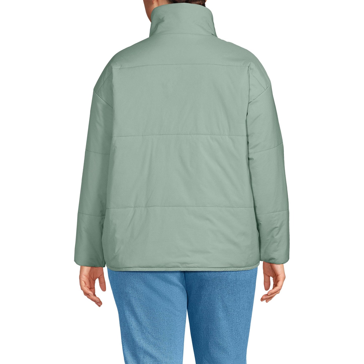 Lands' End Women's Tall WanderFree Insulated Jacket Small Lily Pad Green