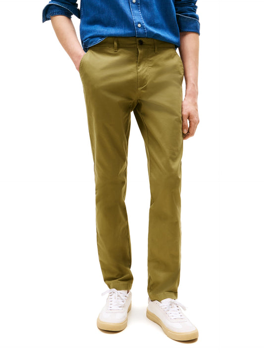 Tommy Hilfiger Men's Chino Pants Stretch Slim-Fit, Uniform Olive 30x36