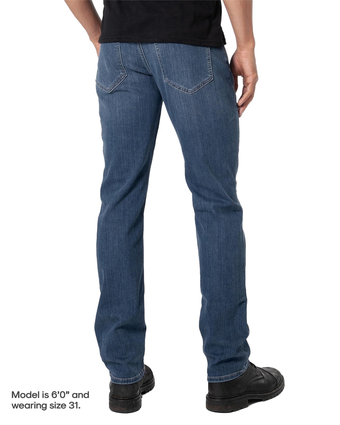True Classic Mens Jeans – Stretch Jeans for Men, Straight Fit Men’s Stretch Jean, Straight Leg, High-Stretch - Medium Indigo, 32W X 36L