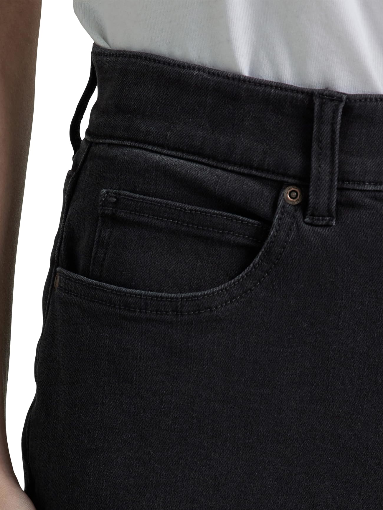 Lee Women's Ultra Lux Comfort with Flex Motion Straight Leg Jean, Midnight Bloom, 8 Long