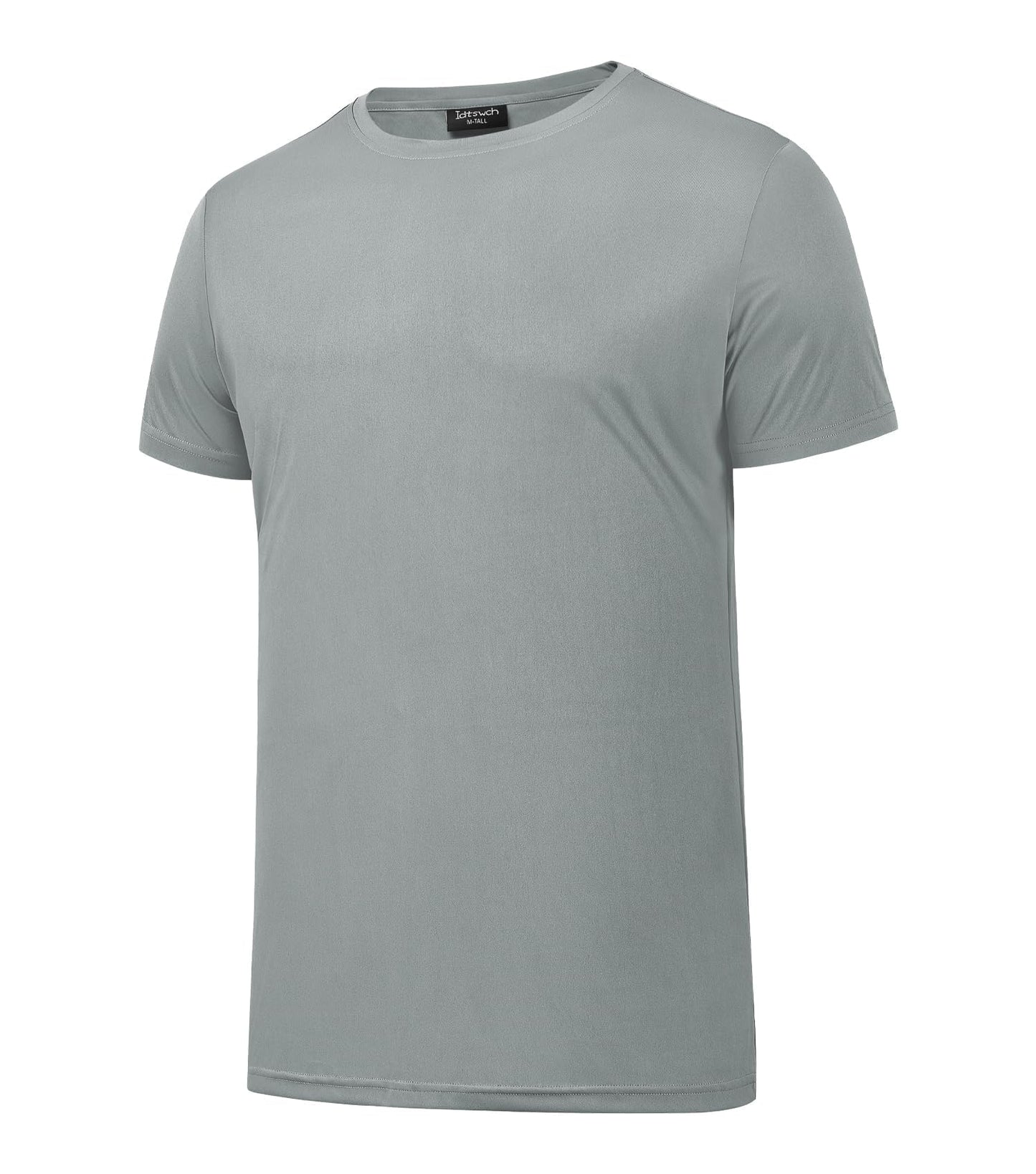 Idtswch Men's Tall T-Shirt Rash Guard UPF 50+ T-Shirt Quick Dry Swim Water Top Tee Short Sleeve Athletic Shirts Gray-XL