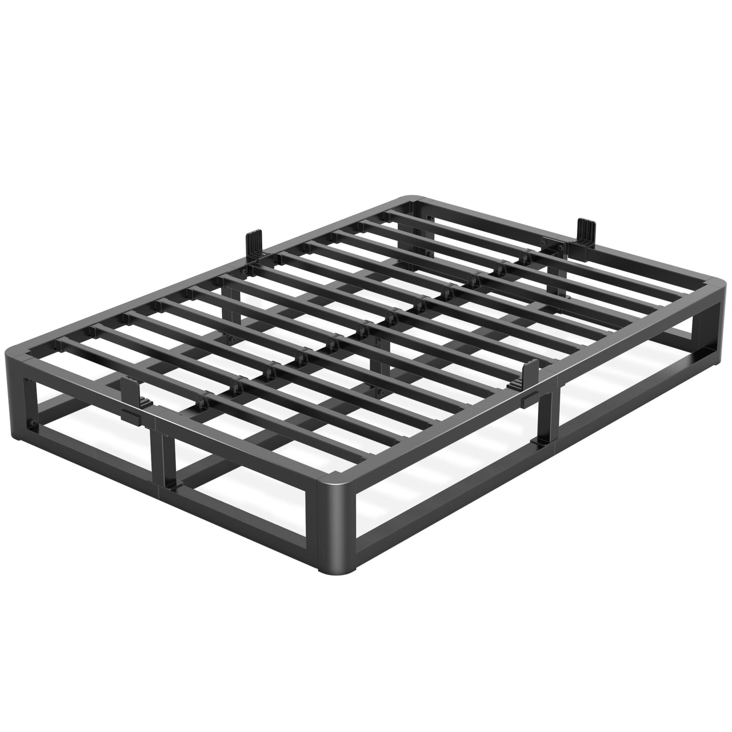 Firpeesy Upgrade Anti Bending and Round Corner Legs 10 inch Metal California King Bed Frame 3500 LBS Heavy Steel Slats Support Platform Bed Frame No Box Spring Needed Platform Noise Free Easy Assembly