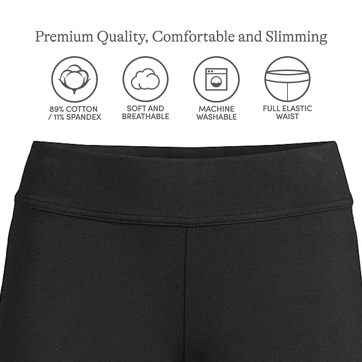 Lands' End Womens Starfish Straight Pants Black Tall Small