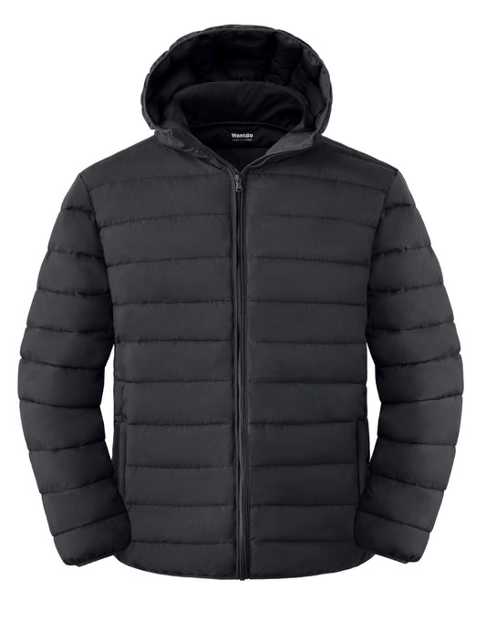 wantdo Men's Big and Tall Winter Jackets Waterproof Windproof Bubble Coat Dark Grey X-Large Tall