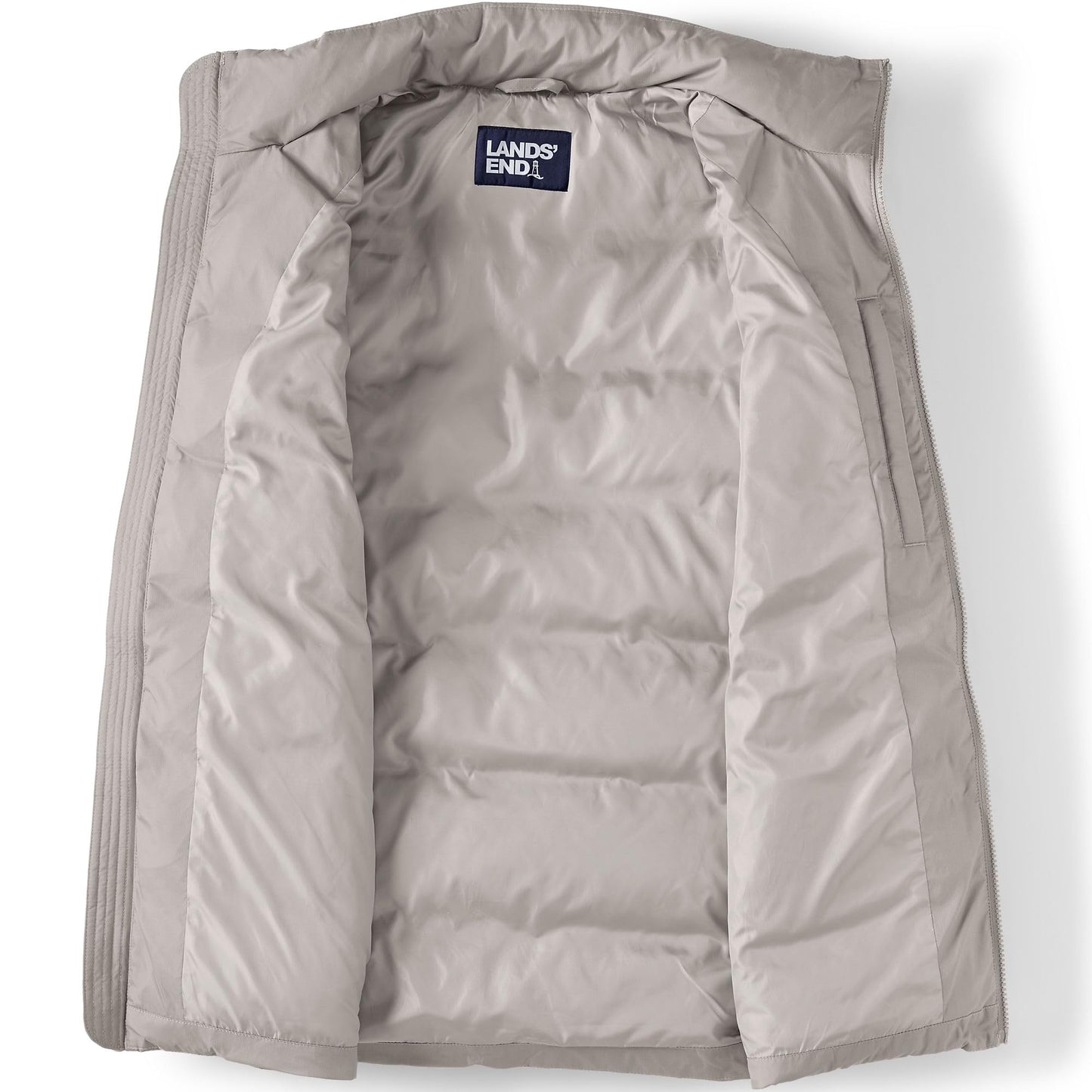 Lands' End Men's Tall Max 600 Down Puffer Jacket X-Large Birch Gray