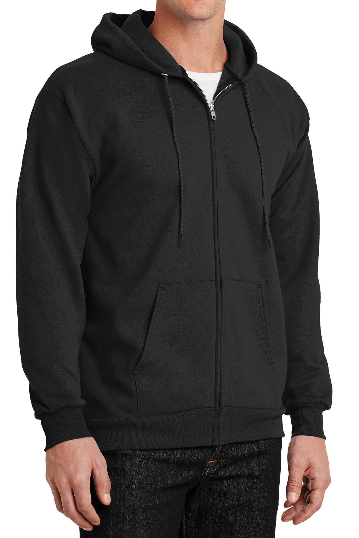 Have It Tall Mens Full Zip Hoodie Black 3XLT Tall