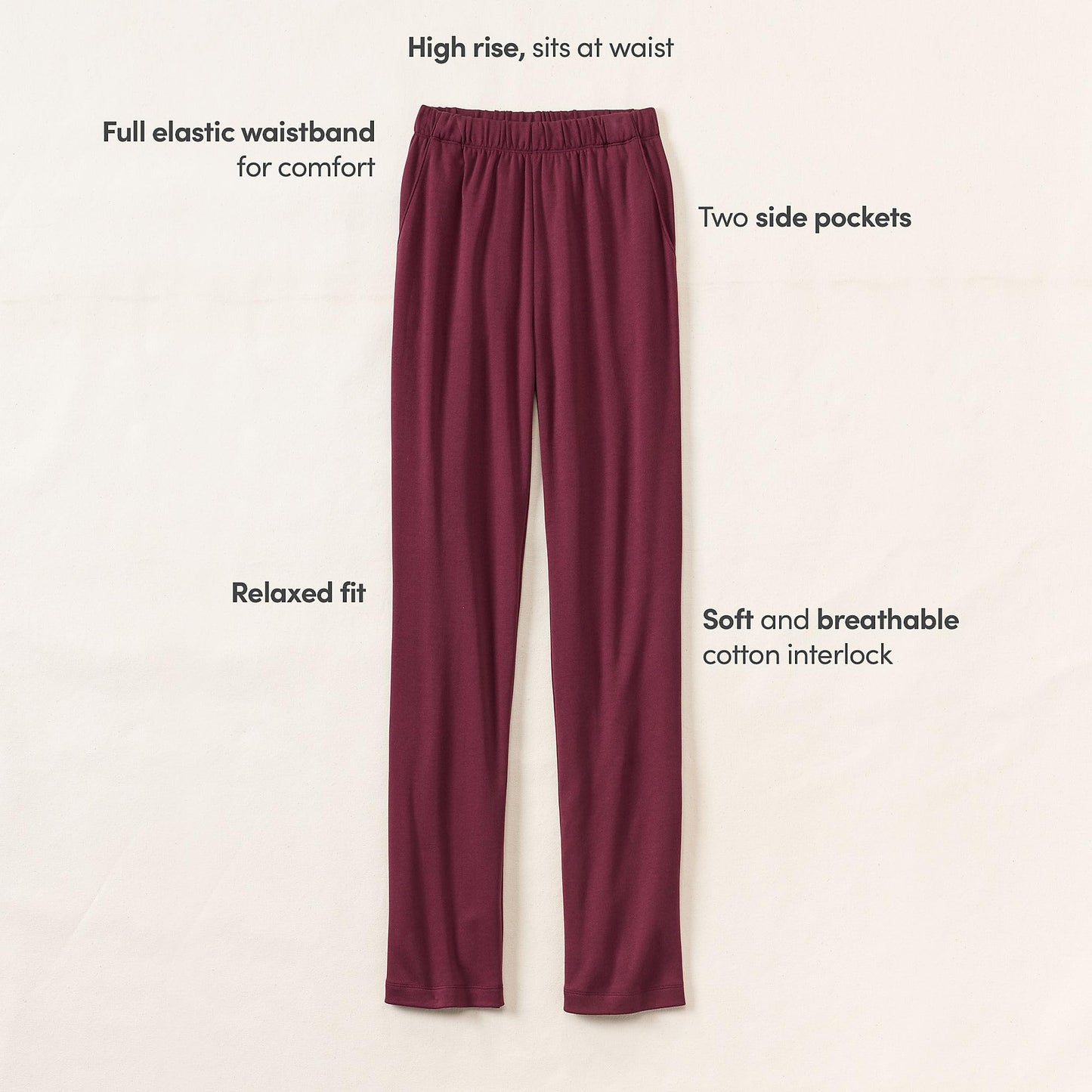 Lands' End Women s Sport Knit Pants Lush Burgundy Tall Large
