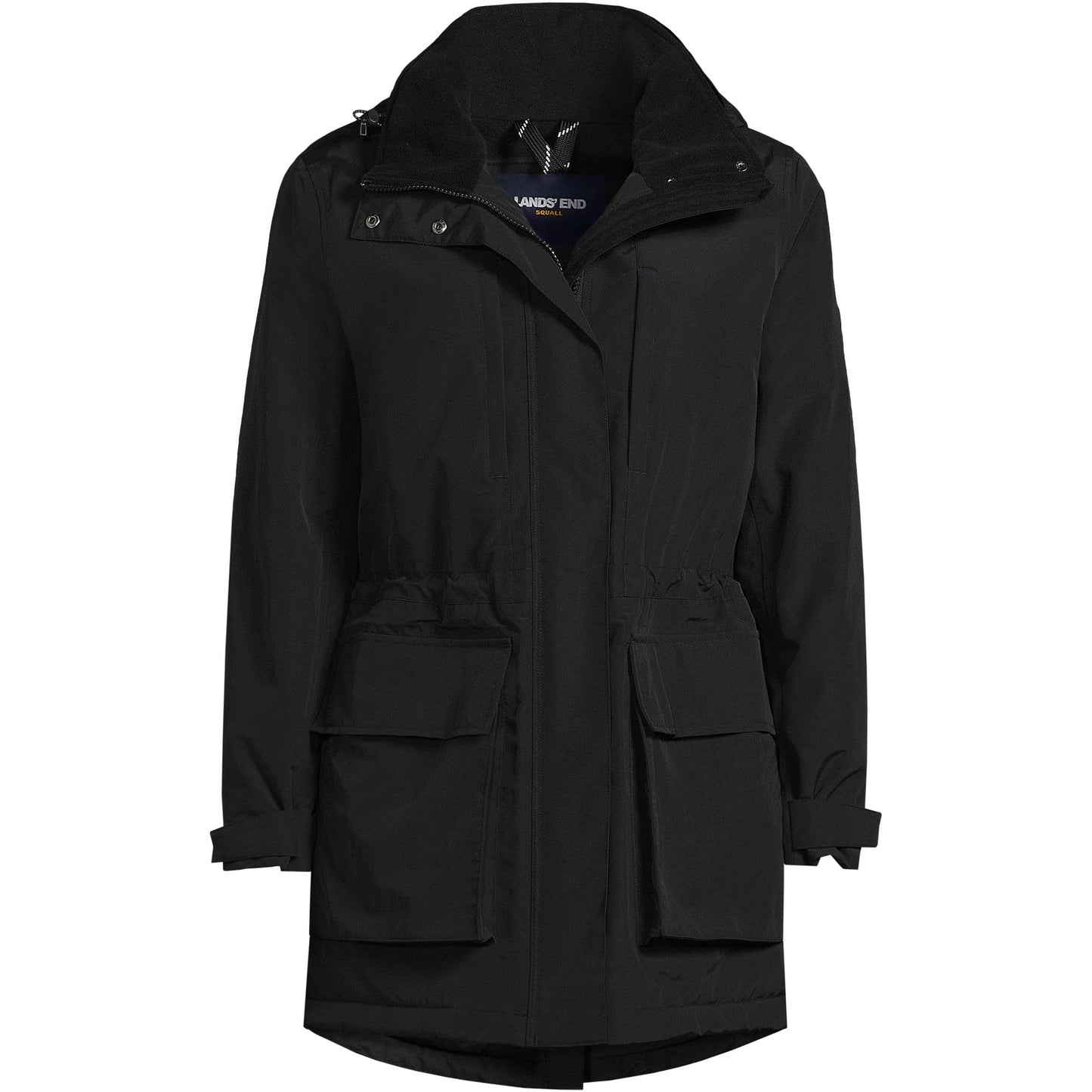 Lands' End Womens Squall Waterproof Parka Black Tall Small