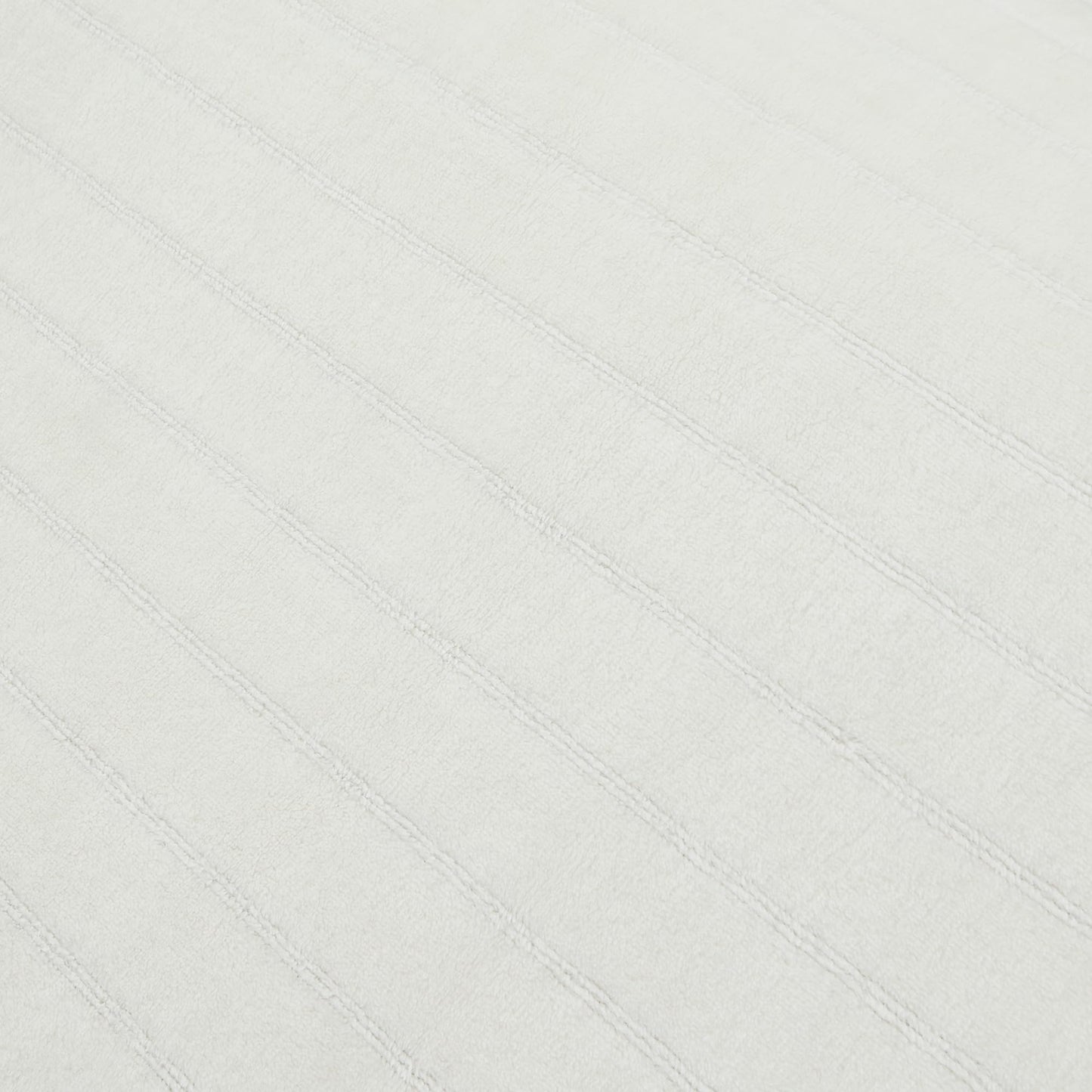 Serenhom Extra Large 120x120 Inch Giant Soft Cozy Fleece Blanket, Huge Oversized Seamless King 3D Jacquard Decorative California King Blanket for Bed, Couch, Travel - Striped Ivory White