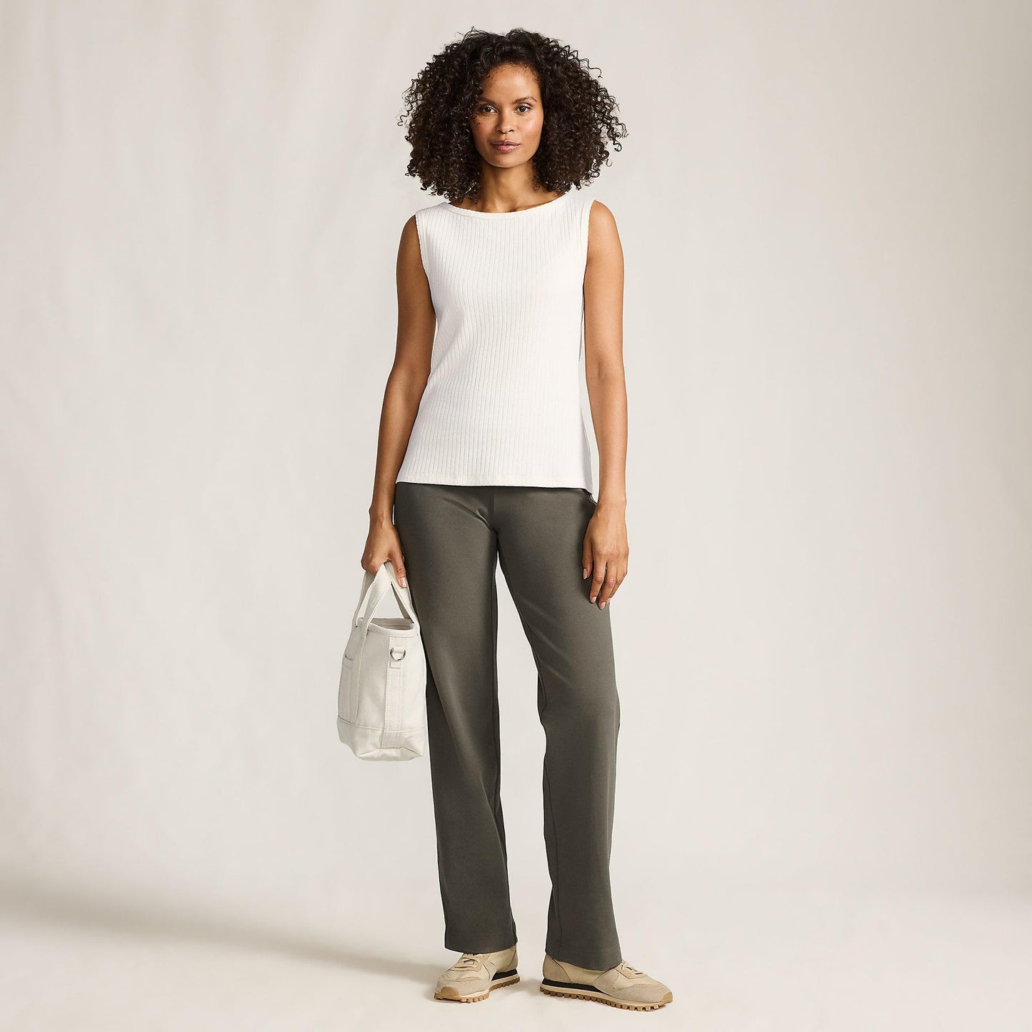 Lands' End Womens Starfish Straight Pants Forest Moss Tall Small
