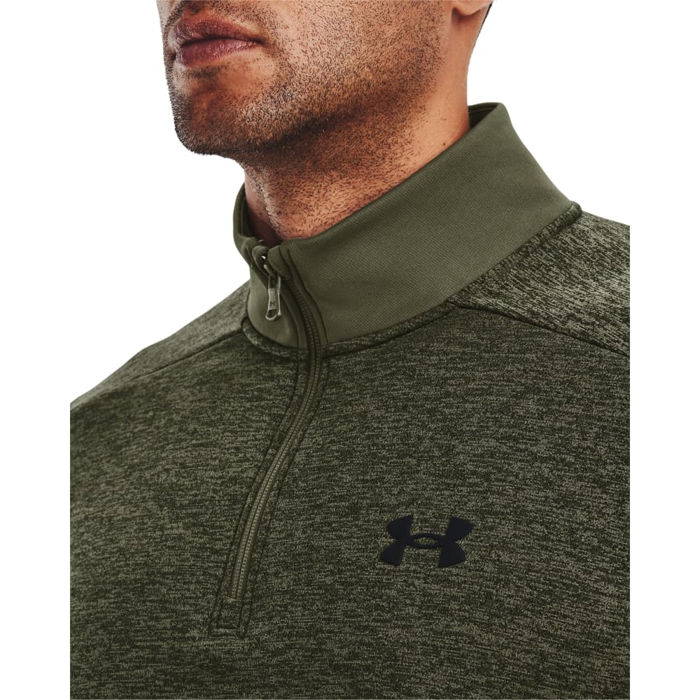 Under Armour Men's Armour Fleece Twist Quarter Zip, (390) Marine OD Green / / Black, XX-Large