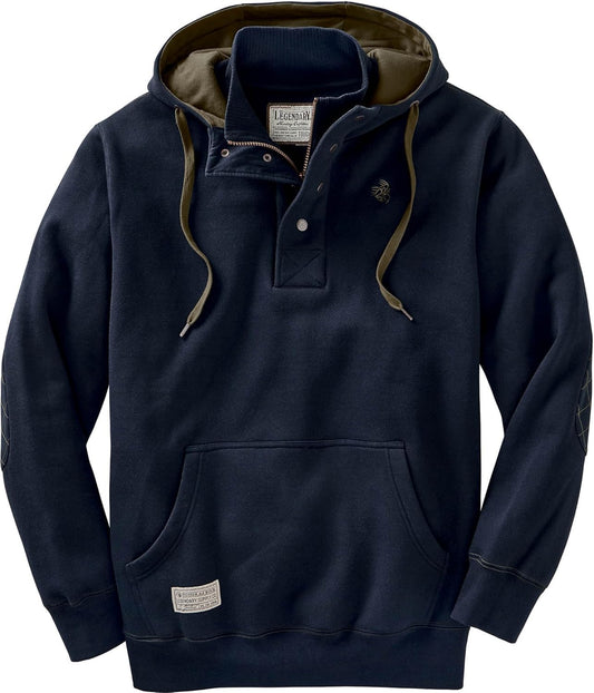 Legendary Whitetails Men's Big & Tall Tough As Buck 1/4 Zip Action Hoodie, Midnight Navy, 4X-Large