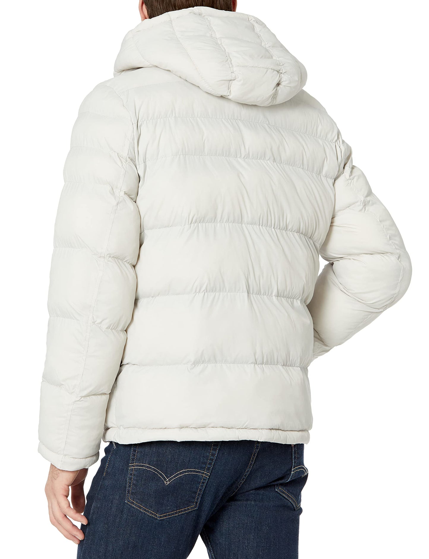 Tommy Hilfiger mens Hooded Puffer Jacket Down Alternative Coat, New Ice, 3X-Large Tall US