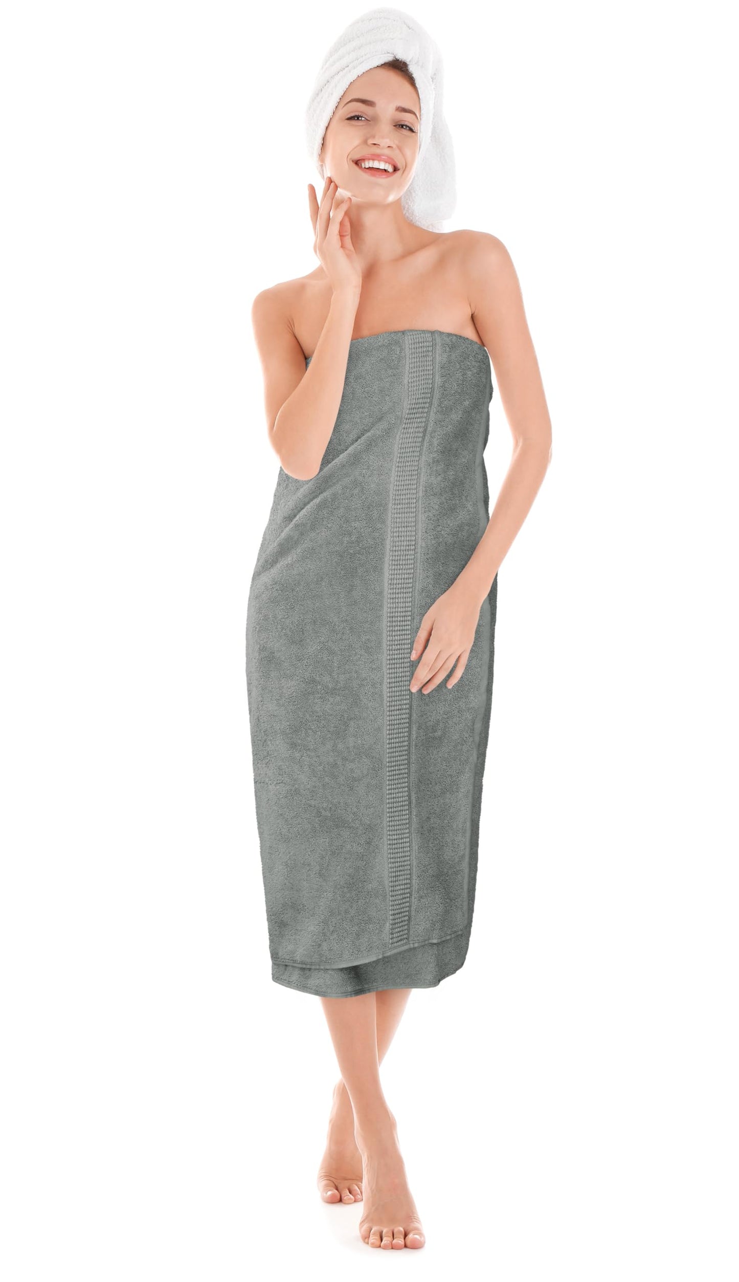 Utopia Towels Luxurious Jumbo Bath Sheet 2 Piece, 600 GSM, 35 by 70 Inches, 100% Ring Spun Cotton, Highly Absorbent and Quick Dry Extra Large Bath Towel, Super Soft Towel, Cool Grey