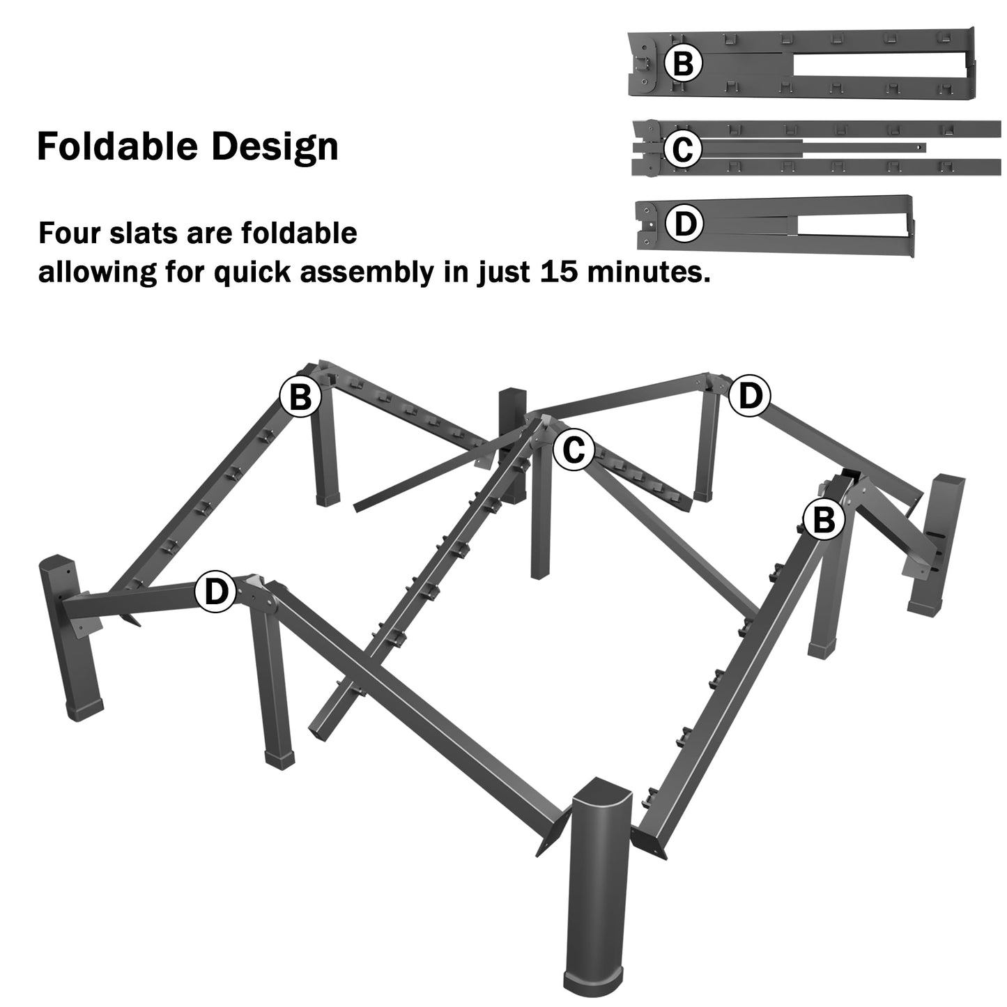 Firpeesy 18 Inch California King Bed Frame with Rounded Corner and Headboard Hole Mattress Retainers 3500 lbs Heavy Duty Support Metal Platform Bed Frame Noise Free No Box Spring Needed Easy Assembly