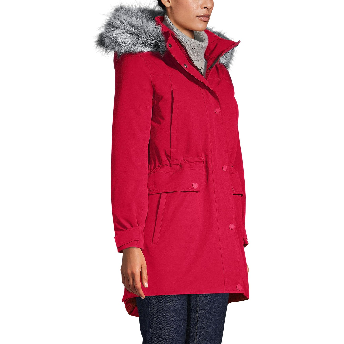 Lands' End Womens Expedition Down Parka Rich Red Tall Small
