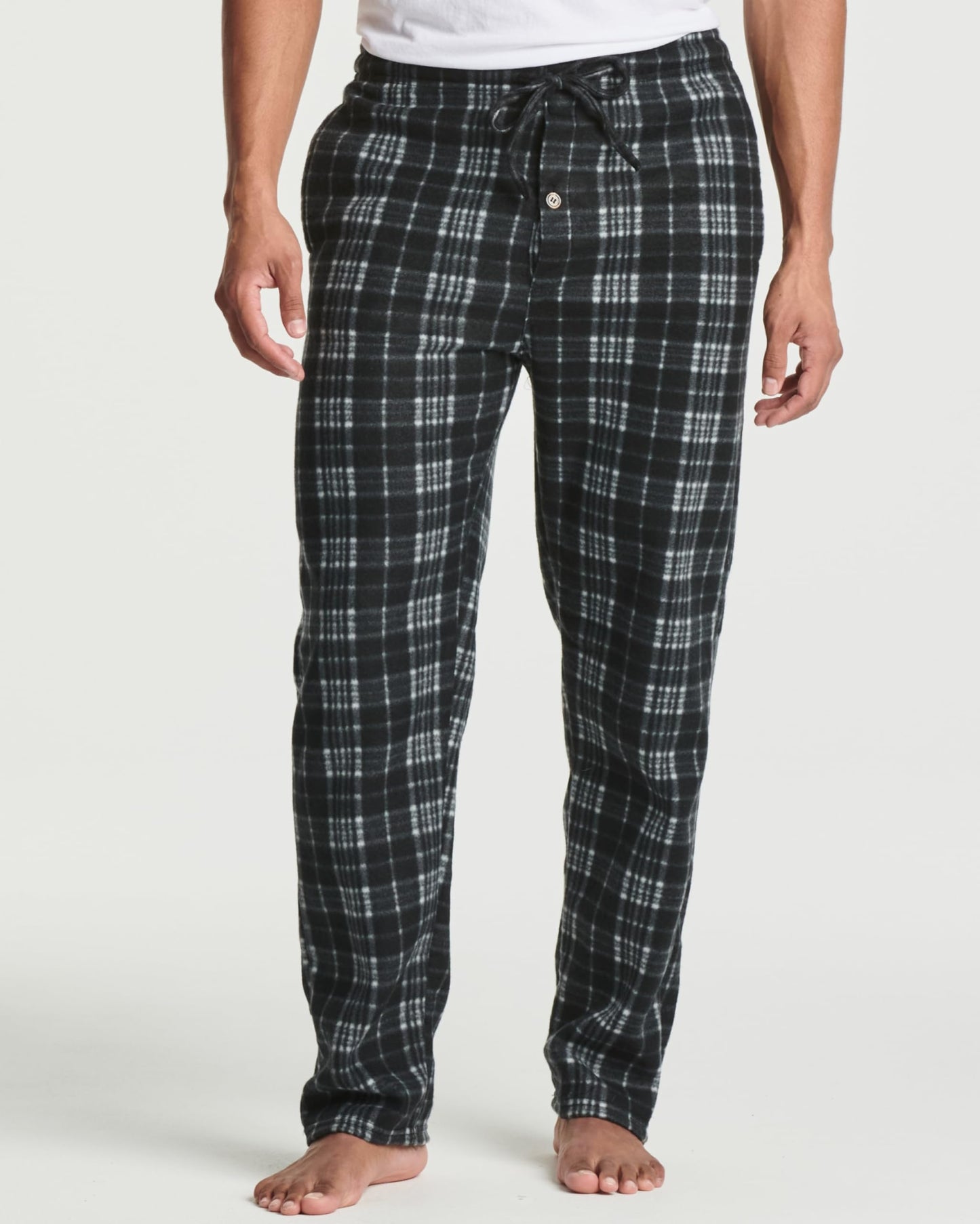 Real Essentials 3 Pack: Mens Fleece Plaid Pajama Pants - Lounge Pajama Bottoms - Set 7, 4X Tall