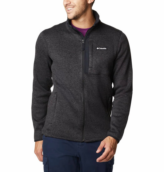 Columbia Men's Big & Tall Sweater Weather Full Zip, Black Heather, 3X Tall