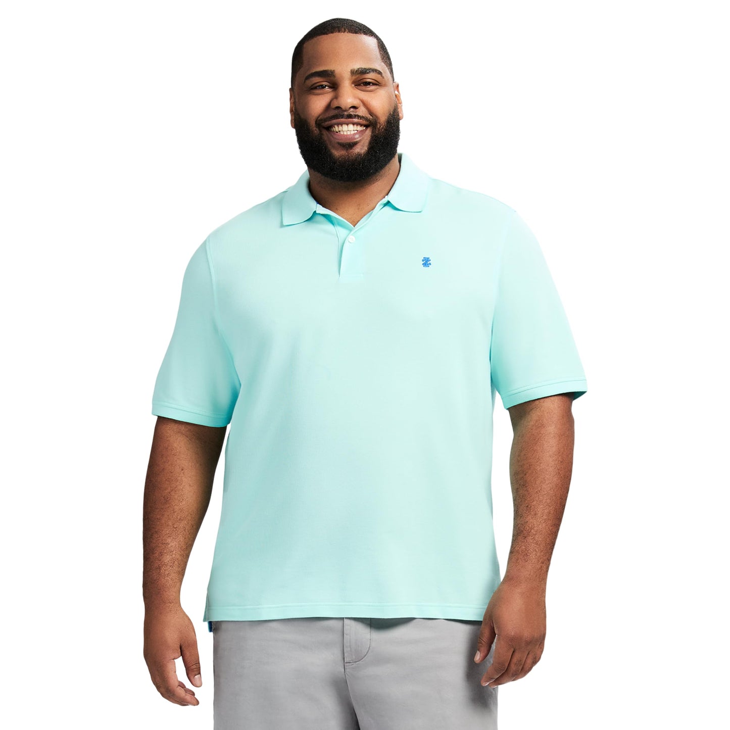 IZOD Men's Big and Tall Advantage Performance Short Sleeve Polo Shirt, Limpet Shell, 4X-Large Tall