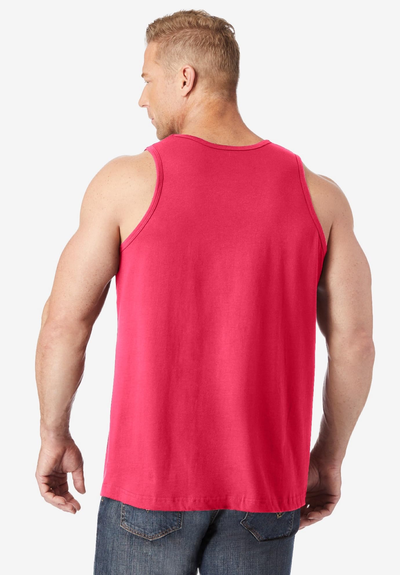 KingSize Men's Big & Tall Shrink-Less Lightweight Longer-Length Tank - XL, Heather Charcoal