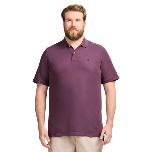 IZOD Men's Big and Tall Advantage Performance Short Sleeve Polo Shirt, Plum Perfect