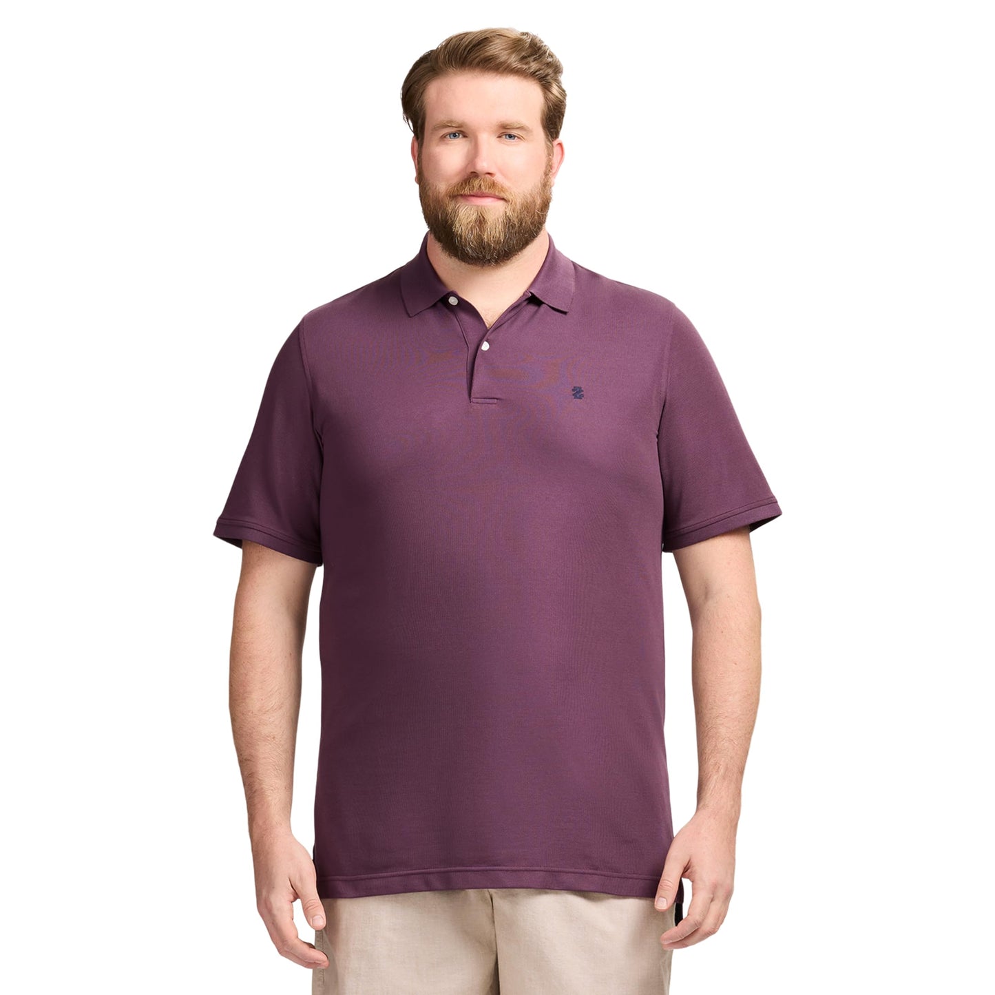 IZOD Men's Big and Tall Advantage Performance Short Sleeve Polo Shirt, Plum Perfect