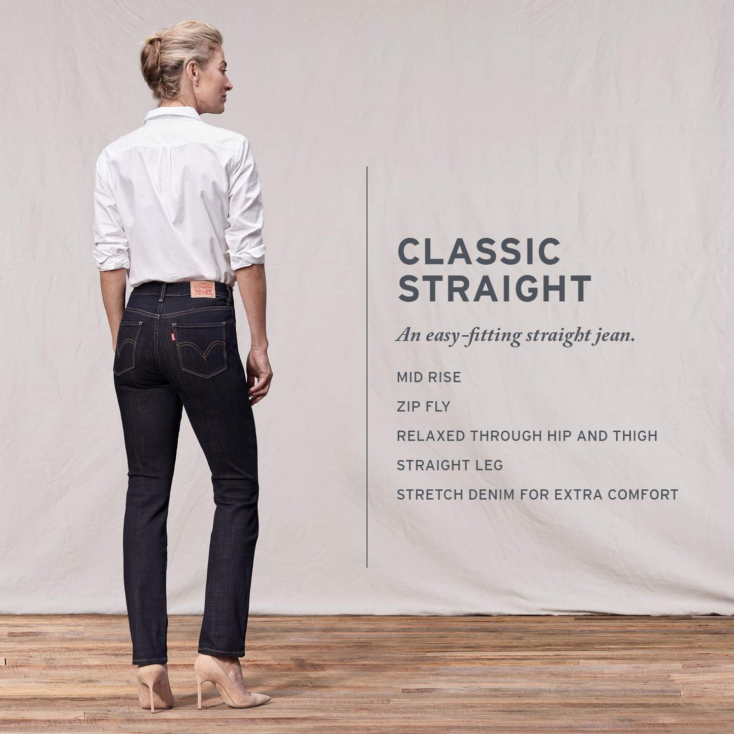 Levi's Women's Classic Straight Jeans, moonlight sky, 27 (US 4) L