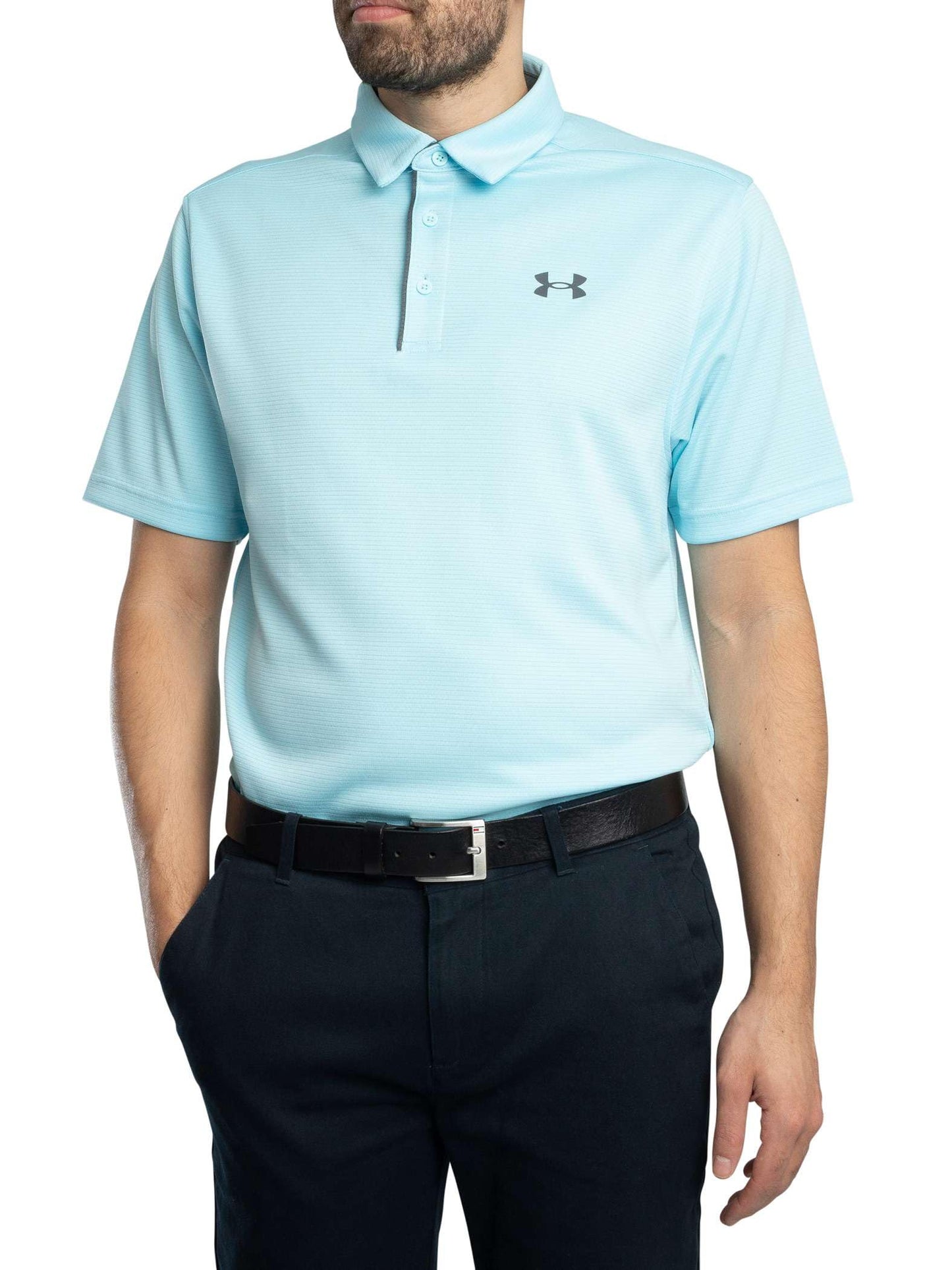 Under Armour Men's Tech Golf Polo, (494) Stream / / Pitch Gray, Large Tall