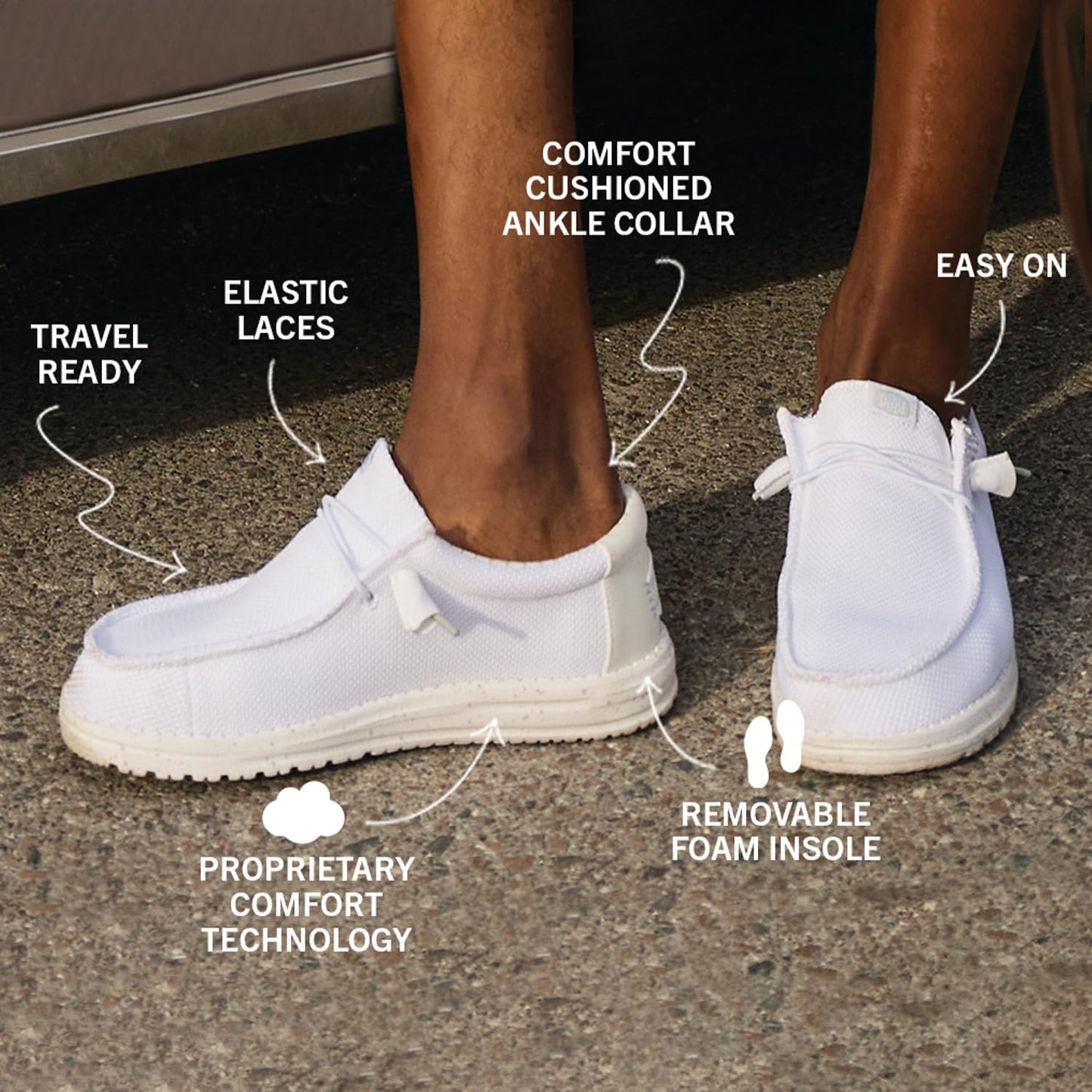 HEYDUDE Wally Stretch Sox Irish Cream/Egret Size 14, Men’s Shoes, Slip-on Loafers, Comfortable & Light-Weight