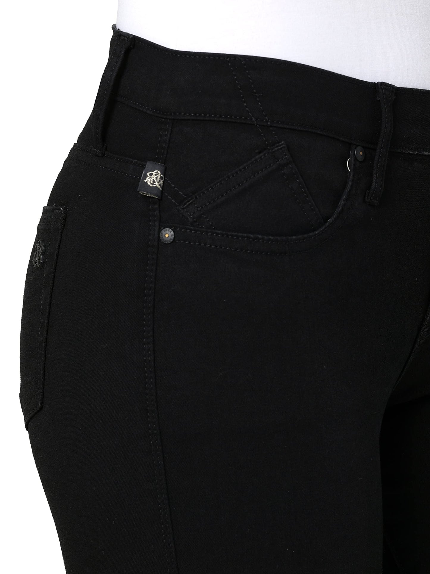 Rock & Republic Women's Kasandra Mid Rise Bootcut Jean, DNA - Black, 8 Long